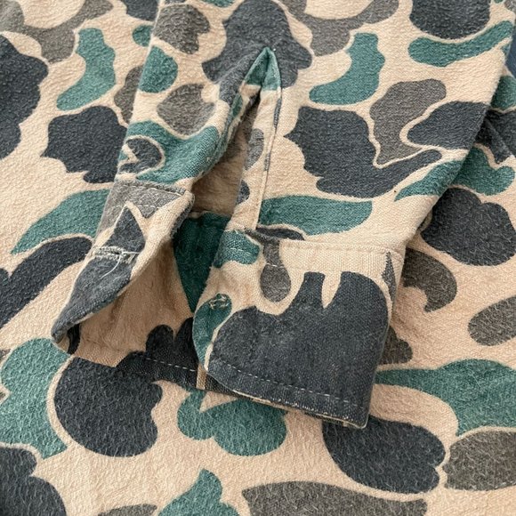 Vtg. Eddie Bauer Men's Camo Flannel Button Up LS Shirt Made in USA, Size L - Picture 3 of 6